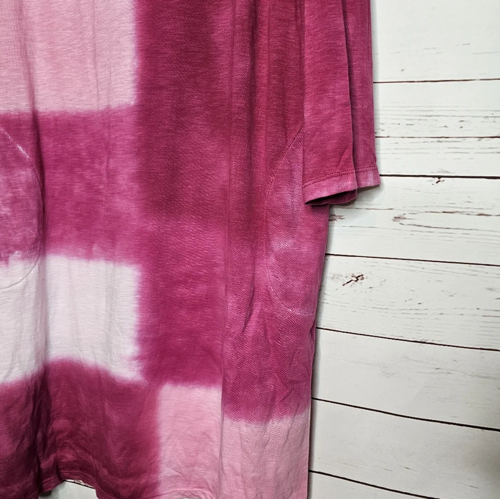 LOGO by Lori Goldstein Pink Tie Dye Boatneck Dress - Picture 6 of 11